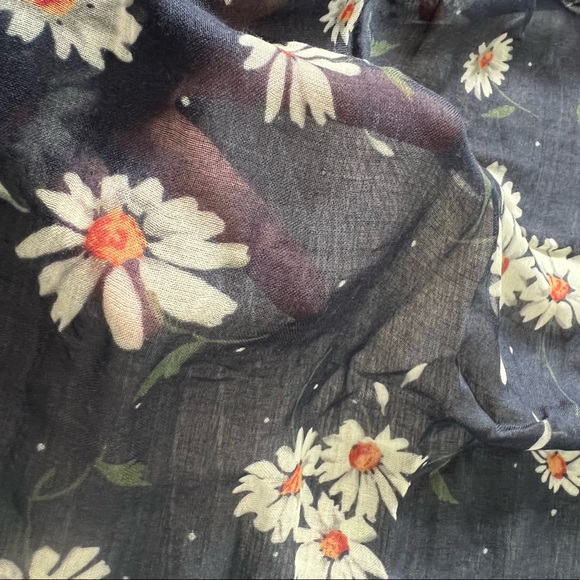 The Kooples Modal & Silk Scarf with Daisies - Picture 6 of 8